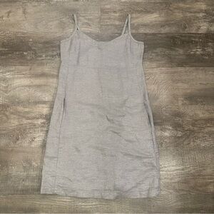 Eileen Fisher Petite Linen Gray Cami Dress with Metallic‎ Threading